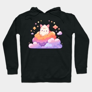 Cute Kawaii Dreamy Clouds Baby Llama Hoodie